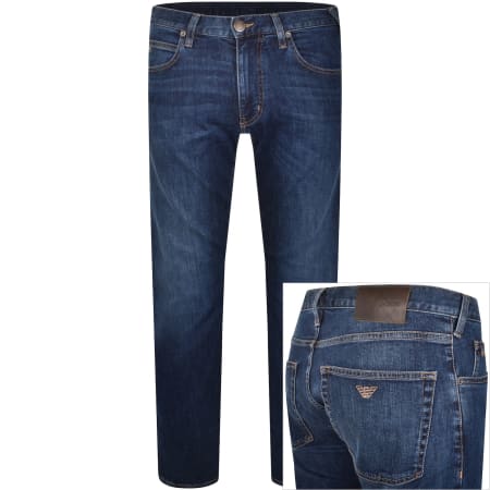 Emporio Armani J45 Regular Jeans Mid Wash Navy | Mainline Menswear us